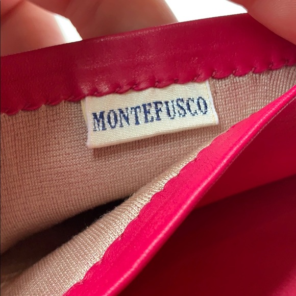 Long Fuschia Pink Kid Leather Gloves silk lined - Picture 5 of 5